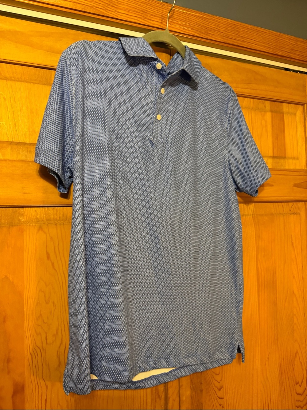 Kenneth Cole Light Blue Micro-Pattern Polo - Picture 4 of 8